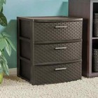 Sterilite Storage Drawer  3 Drawer Plastic Weave Wide Tower With Pull Handles  B
