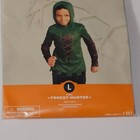 New Forest Hunter Halloween Costume Boy Girl Kids Size Large Green Hood Shirt