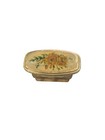 Vintage Floral Lipstick Holder With Flip Mirror Pink Flowers Gold Tone 1960 s