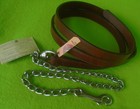 New 8 4  Circle Y Premium Double Stitch Leather Horse Show Halter Lead 31  Chain