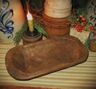 Primitive Rustic Carved Wood Farmhouse Table Trencher Vtg Style Dough Bowl Asis