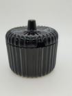 Vintage L E Smith Black Amethyst Condiment Jar