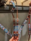 Handcrafted Western Horse Tack Set     Beaded Headstall   Breast Collar  