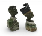 Small Stone Small Bust Set Colourful Hand Carved In South Africa