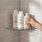 3 Pack Glass Bathroom Shower Shelves  Extra Thick Wall Mounted Shelves  Clear Fl