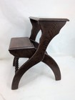Vtg Henredon Library Bed Steps Barley Twist Legs  Wooden Folding Stool