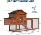 Outdoor 80 Inch Wooden Chicken Coop Nest Box Hen House Poultry Pet Hutch Garden