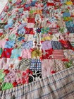Vtg 60s Patchwork Baby Crib Quilt Blanket Handmade Squares 31  X 44  Cotton Soft
