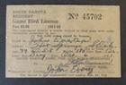 Rw18 - 1951 Federal Duck Stamp On South Dakota Resident Hunting License