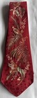 Vintage Necktie Pilgrim Cravats Birds Leaves Red  Orange Green Men   s 4 1 4 Wx47l