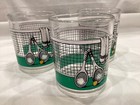 Lot Of 3 Vintage Plastic Tennis Cocktail Glasses  
