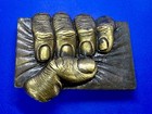 Hand Clenched Fist Thumb Vintage 1979 Brass Tone Belt Buckle