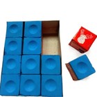 Master Blue Pool Billiard Cue Q Stick Chalk Box 12-pack