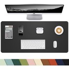 Leather Desk Pad Protector  Mouse Pad office Desk 35 4  X 17  Black
