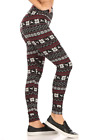 Christmas Fair Isle Burgundy Soft Lounge Fleece Lined Leggings Pants