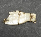 Antique Victorian Carved Mother Of Pearl Horse Charm Pendant Fob