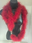 6 Ft Red Fluffy Feather Boa  new  With Finger Loops At Each End