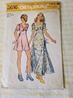 Vintage 70s Simplicity 5616 Cottage Prairie Dress Sewing Pattern Miss 8 Complete