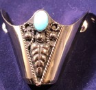 New Western Toe Tip Cap Hand Carved Black   Silver W  Blue Stone Xl - Pair   Set