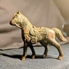 Vintage Bronze Copper Cast Metal Horse Figurine Statue 3 5  Tall X 4 5   Long