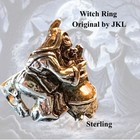 Witch With Cauldron And Cat 925 Ring Size 9 5  Witchcraft Wicca  By Jkl  211