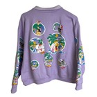 Vtg Spumoni By Franko Sweatshirt Womens Medium Purple Puff Paint Safari Animals