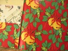 Vintage 70s Christmas Wrapping Paper Sheets 30x29  Santa Holly Bells 12 Days