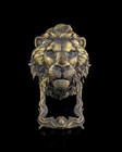 3d Printed Pla Lion Door Knocker  Antique Brass Finish  Gothic Manor Decor