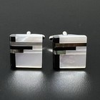 Luxury Mother Pearl Onyx Abalone Cufflinks For Men