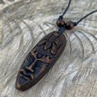 Mendel Vintage Native American Indian Aztec Bone Tribal Mask Pendant Necklace