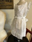 2957    antique 40s French Paris Couture Lace Batiste Appenzell Baptism Gown Tag