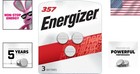 Energizer 357 303 3-pack Silver Oxide Button Cell Batteries  1 5v  Eco-friendly