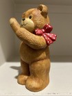 Enesco  80 6  Lucy And Me Teddy Bear Coin Piggy Bank Rigg Standing Bear Ceramic