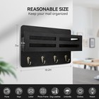 Key Holder Wall Mount With Mail Organizer 4 Hooks Rustic Wooden Entryway Rack