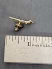 Vintage Gold Tone Airplane Lapel Pin Tie Tack Aviation Collector Gift Usa