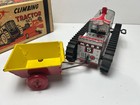 Marx 1950 s Climbing Tractor Set Sparkling Tin Nib Red Windup Toy  Original Box