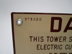 Vintage Pg e Pacific Gas   Electric Porcelain Sign Danger Keep Off Tower