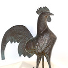 Vintage Farmhouse Copper Patina Rooster Weathervane Handcrafted Leaded 21  X 23 