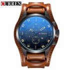 Men s Curren Chronograph Watch Military Sport Multi-dial Face Leather Strap