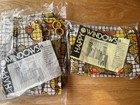Nos Vtg 70s Flower Power Curtain Set - 2 Valances   2 Cafe Curtains W  Rings