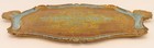 Vintage Large Italian Wooden Florentine Gilt Tray Blue Gold Rectangle 22  X 15 