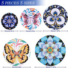 5 Pieces 5 Size Bowl Covers Reusable  Elastic Cloth Fabric Bowl Covers For Bread