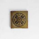 Antique Salvaged Glazed Relief J   J g  Low Patent Art Tile 4-5 16  Square  1 Pc