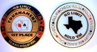 1st Place Poker Tournament Trophy Prize Card Guard Protector Metal Coin New
