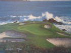 Larry Dyke Signed Hole 7 At Pebble Beach Golf Limited Edition Lithograph