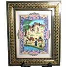 Vintage Persian Khatam Inlaid Micromosaic Shepherds Camels Handpainted 12    X 10   