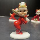Vintage Lefton Set Of 5 Devil Pixie Elf Sport Player Figurines