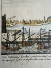 Colossus Of Rhodes Statue Circa 1756 Engraved Print Hand Colored    