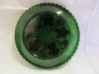 Pairpoint Glass Cup Plate Hand Painted Christmas Gingerbread Men Green Vintage