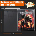 14 Mm Blu-ray Resealable Sleeves Pack Of 100 Steelbook Protective Cases